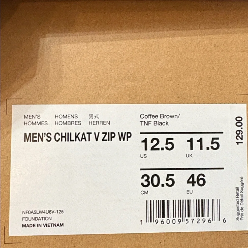 The North Face NWT Chilkat VZip Dark Brown and Black Snow Rain Boots Size 12.5